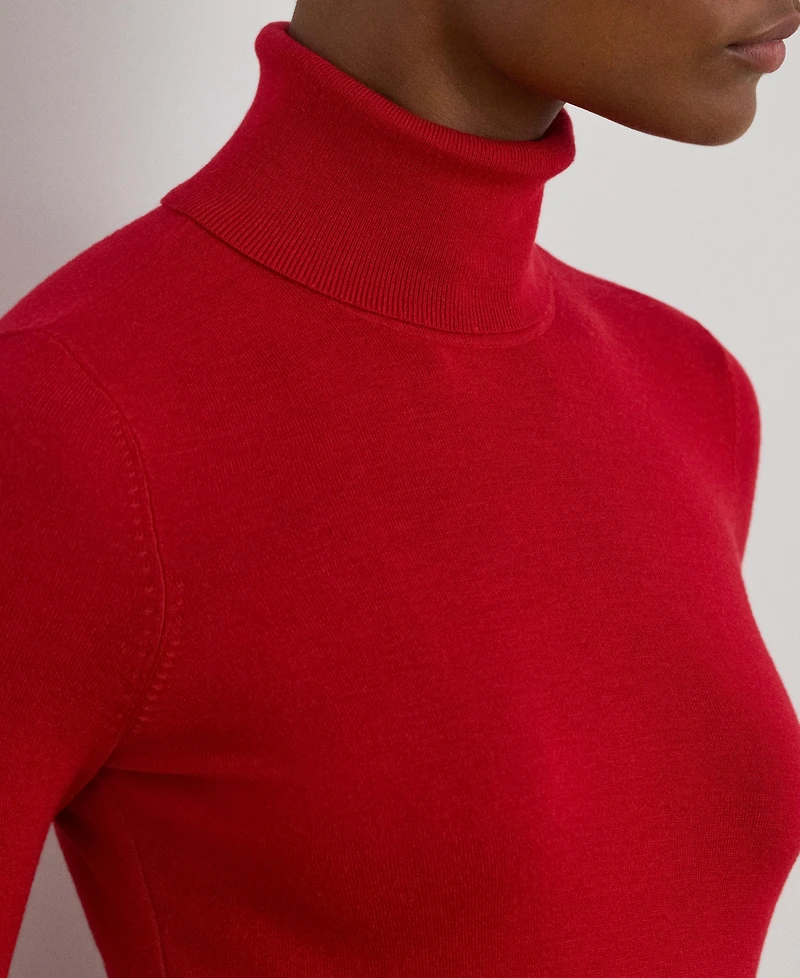 Lauren Ralph Women's Silk-Blend Turtleneck Sweater