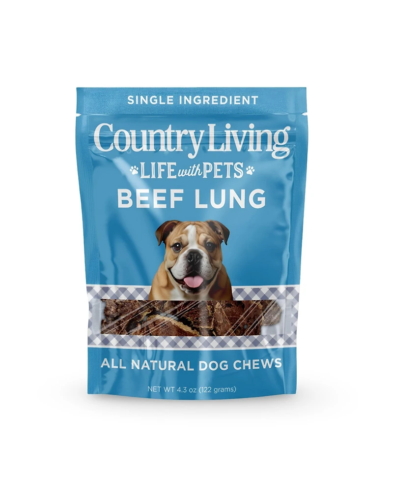 Country Living 4"-6" Beef Lung Slices Dog Treats – 8oz Bag – 100% Natural