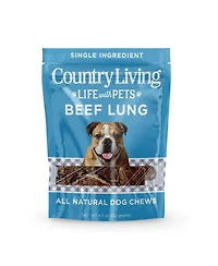 Country Living 4"-6" Beef Lung Slices Dog Treats – 8oz Bag – 100% Natural