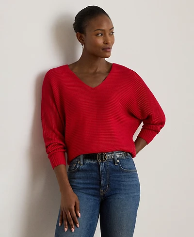 Lauren Ralph Women's Rib-Knit Dolman-Sleeve Sweater