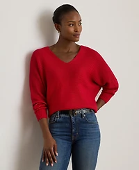 Lauren Ralph Women's Rib-Knit Dolman-Sleeve Sweater