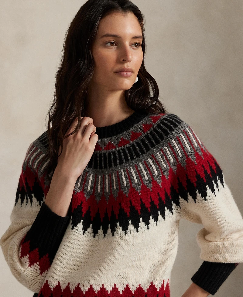 Polo Ralph Lauren Women's Geometric Fair Isle Long Sleeve Sweater