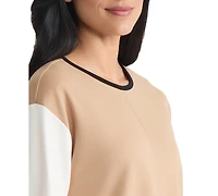 Jones New York Women's Long Sleeve Colorblock Top