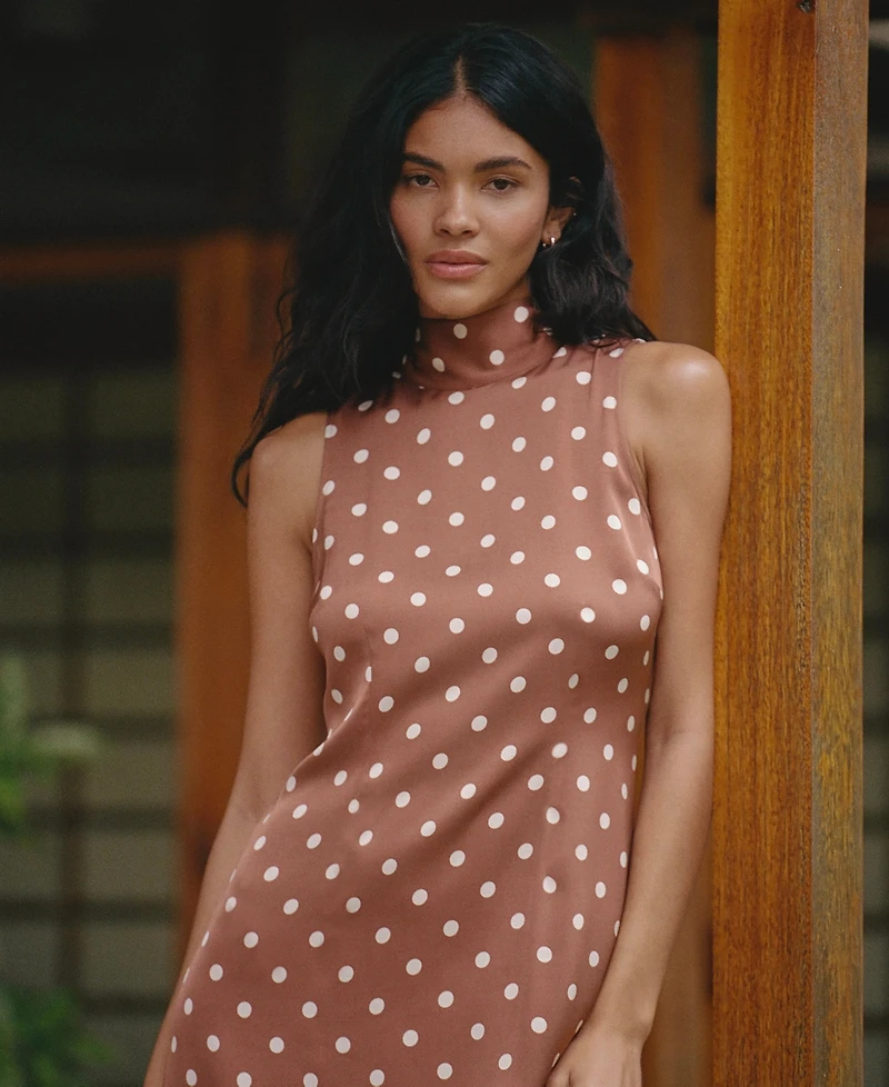 French Connection Women's Ennis Polka Dots Print Midi Dress