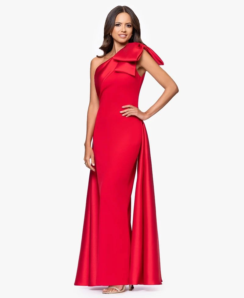Betsy & Adam Women's One-Shoulder Gown