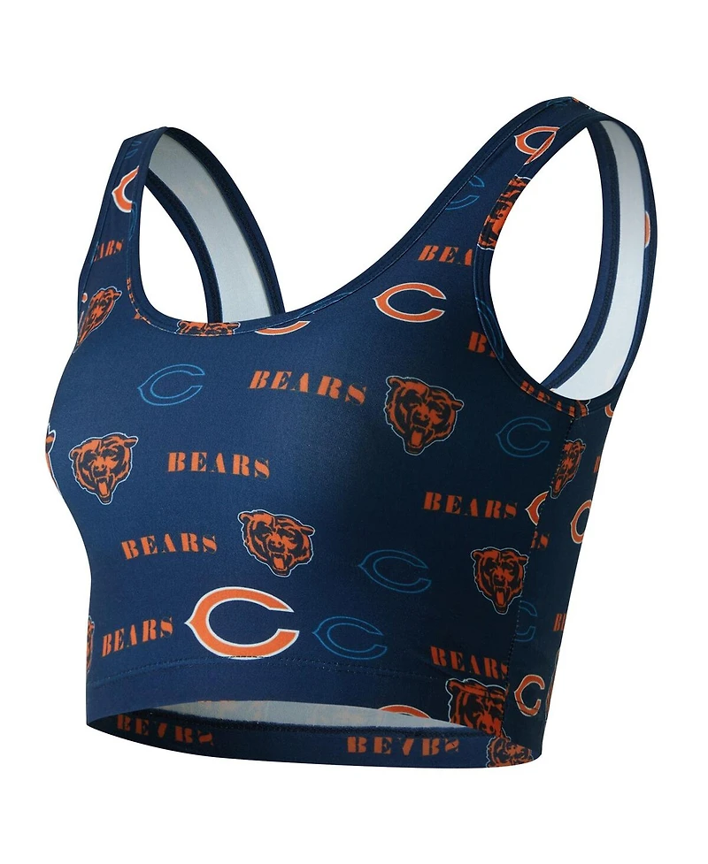 Concepts Sport Women's Navy Chicago Bears Mosaic Allover Print Bralette