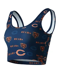 Concepts Sport Women's Navy Chicago Bears Mosaic Allover Print Bralette