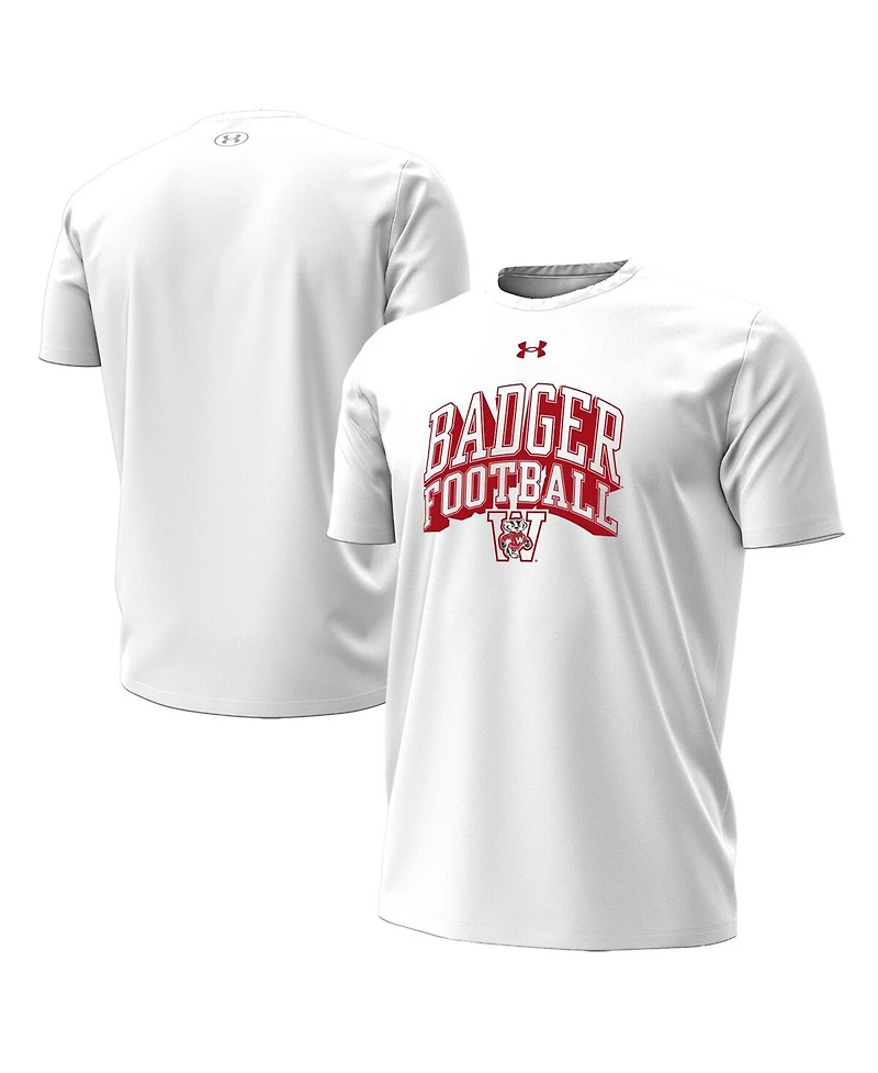 Under Armour Men's White Wisconsin Badgers Throwback Performance T-Shirt