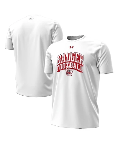 Under Armour Men's White Wisconsin Badgers Throwback Performance T-Shirt