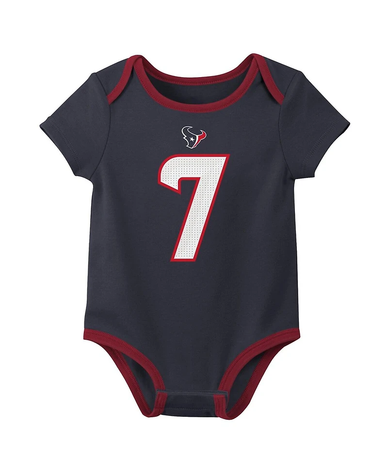 Nike Baby Boys and Girls 3-pack C.j. Stroud Houston Texans Name Number Bodysuit Set