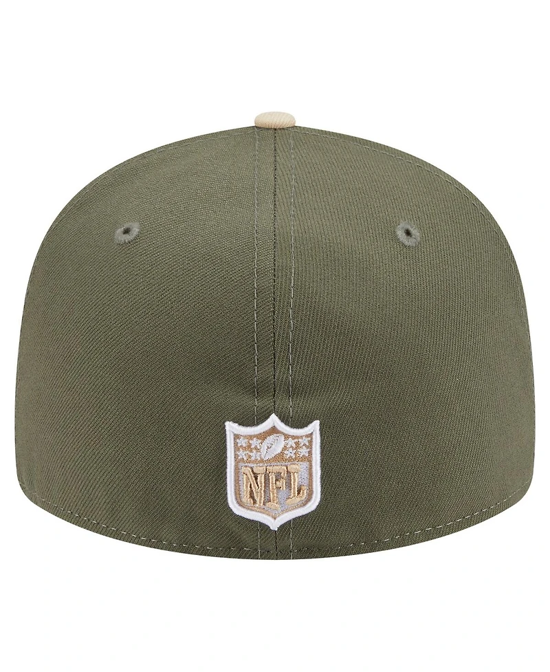 New Era Men's Light Beige/Olive Miami Dolphins Two-Tone Color Pack Split Panel 59FIFTY Fitted Hat