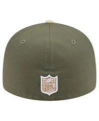 New Era Men's Light Beige/Olive Miami Dolphins Two-Tone Color Pack Split Panel 59FIFTY Fitted Hat