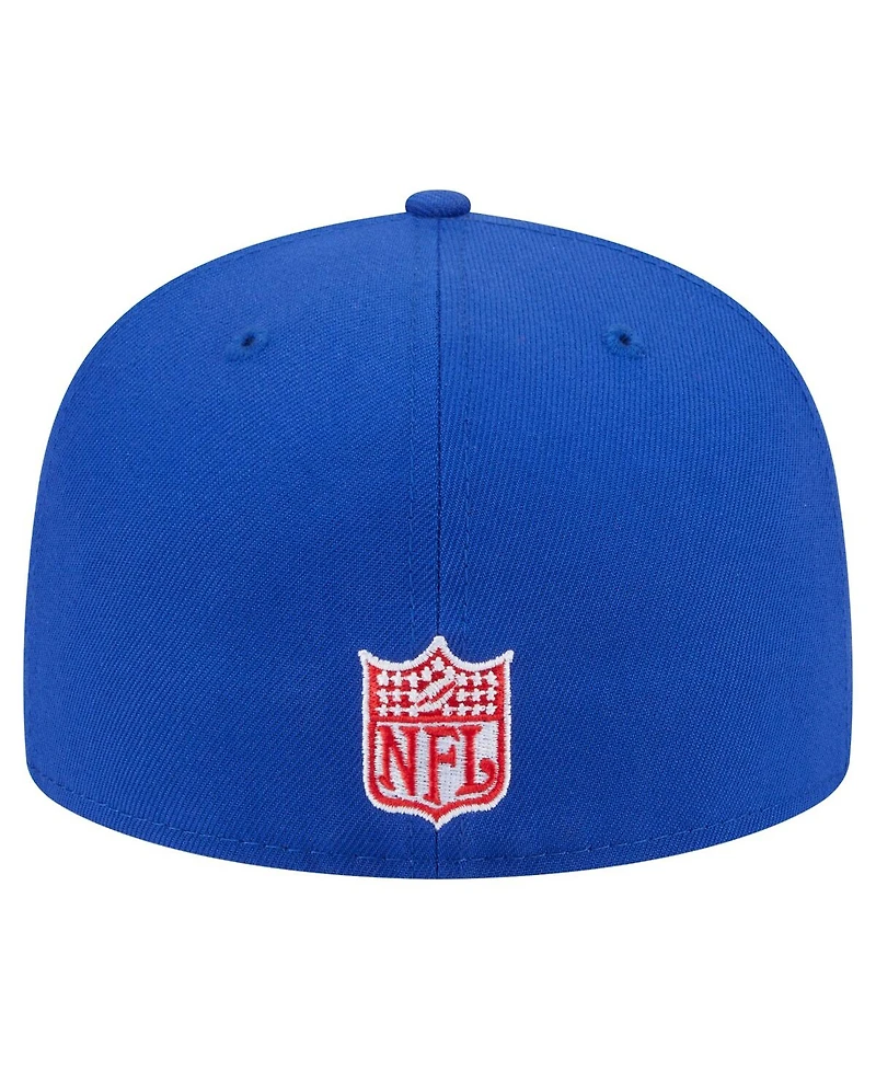 New Era Men's Royal New England Patriots Throwback Oversized 59FIFTY Fitted Hat