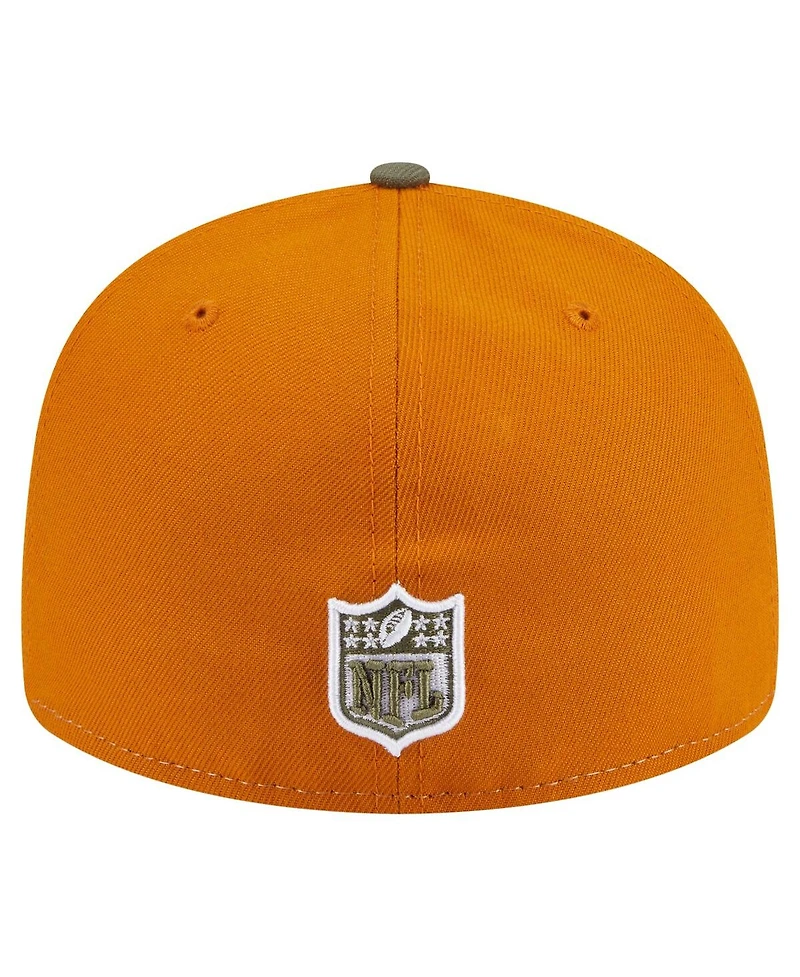 New Era Men's Olive/Brown Pittsburgh Steelers Two-Tone Color Pack Split Panel 59FIFTY Fitted Hat