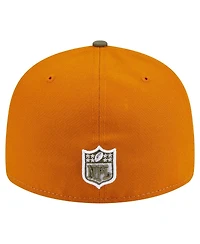 New Era Men's Olive/Brown Pittsburgh Steelers Two-Tone Color Pack Split Panel 59FIFTY Fitted Hat
