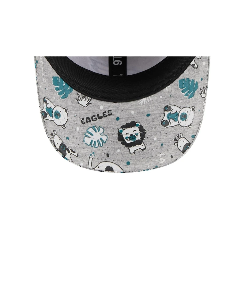 New Era Baby Boys and Girls Gray Philadelphia Eagles Animal 9TWENTY Adjustable Hat