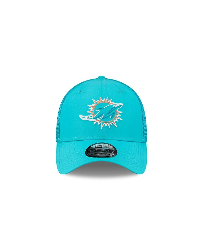 New Era Men's Aqua Miami Dolphins Outline 39THIRTY Flex Hat