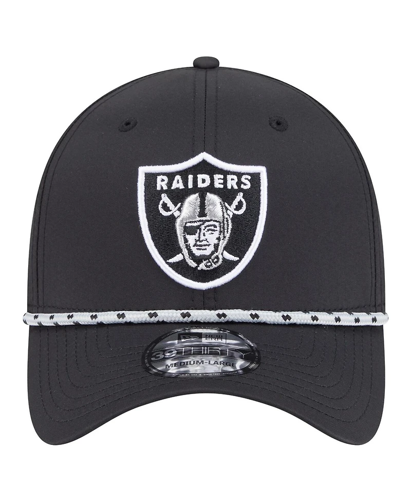 New Era Men's Black Las Vegas Raiders Perforated 39THIRTY Flex Hat