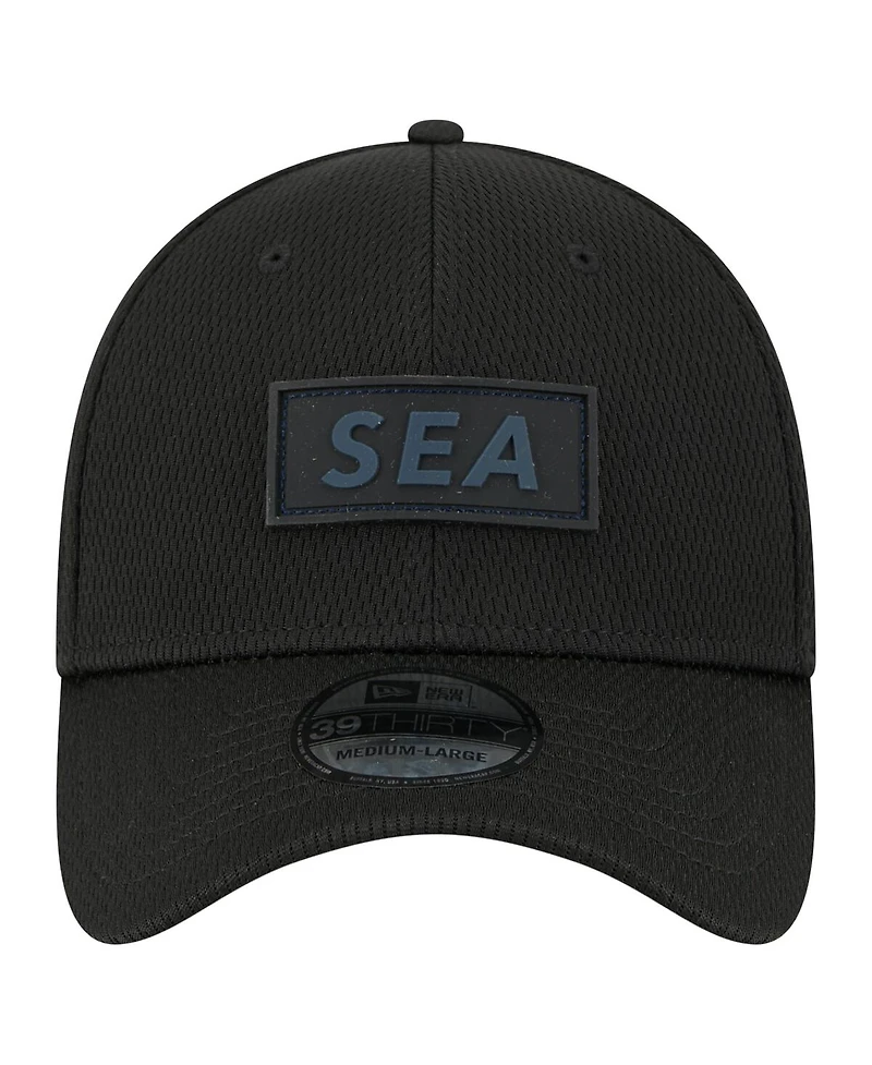 New Era Men's Black Seattle Seahawks Scoreboard 39THIRTY Flex Hat