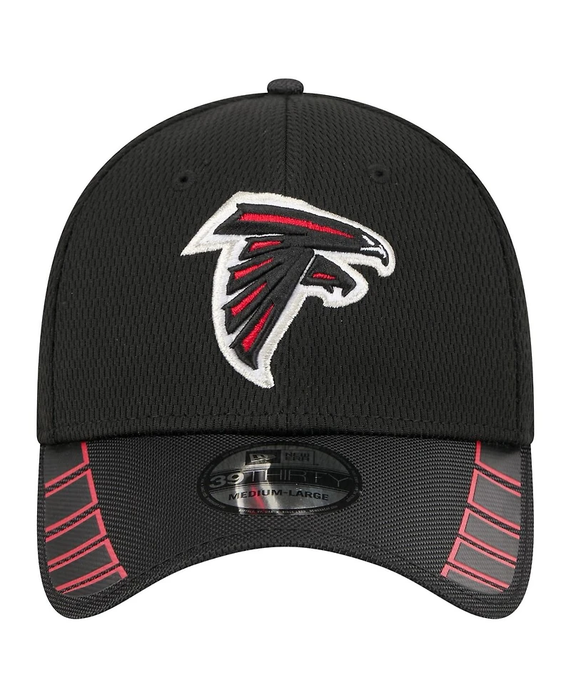 New Era Men's Black Atlanta Falcons Visor Hit 39THIRTY Flex Hat