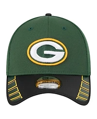 New Era Men's Green Green Bay Packers Visor Hit 39THIRTY Flex Hat