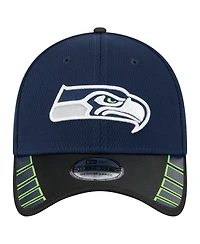 New Era Men's College Navy Seattle Seahawks Visor Hit 39THIRTY Flex Hat