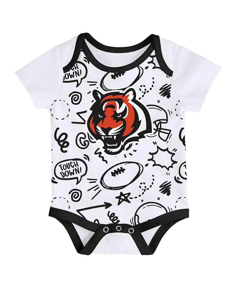 Outerstuff Baby Boys and Girls 3-Piece Cincinnati Bengals All Day Play Bodysuit Set