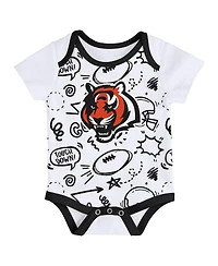 Outerstuff Baby Boys and Girls 3-Piece Cincinnati Bengals All Day Play Bodysuit Set