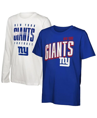 Outerstuff Big Boys and Girls New York Giants The Mix Combo T-Shirt Set