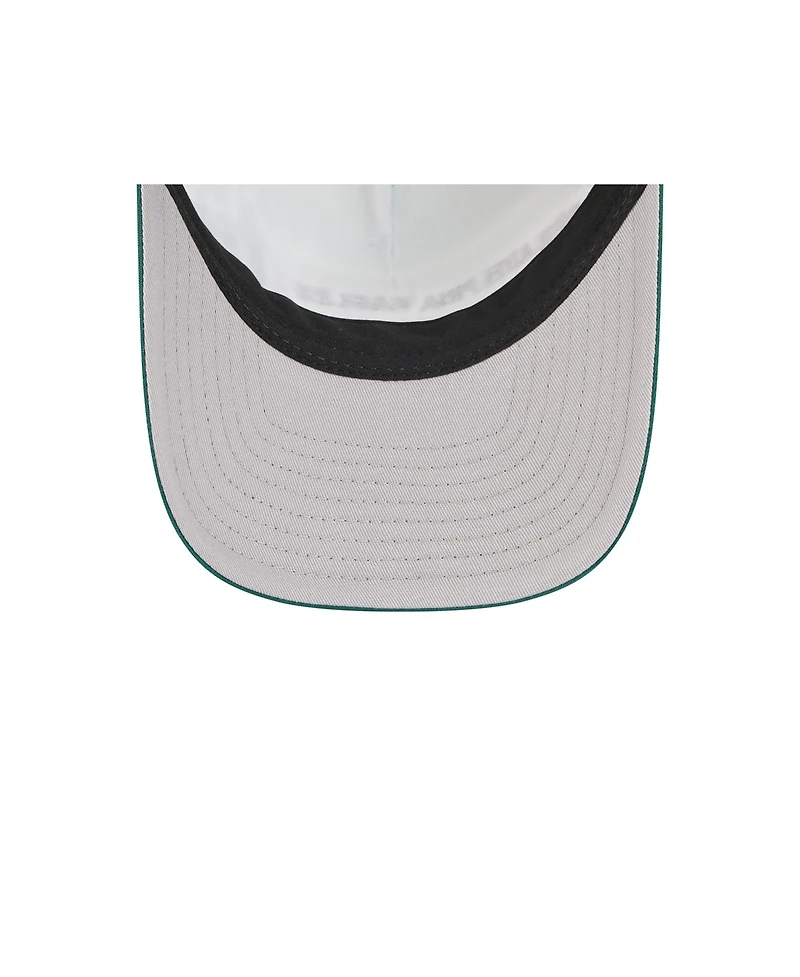 New Era Men's Green Philadelphia Eagles Linear A-Frame 9FORTY Adjustable Hat