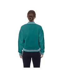 New Era Women's Aqua Miami Dolphins Throwback Fleece Full-Snap Jacket