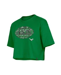 New Era Girl's Kelly Green Philadelphia Eagles Flip Sequin Boxy T-Shirt