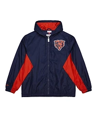 Mitchell Ness Men's Navy Chicago Bears Logo Playmaker Full-Zip Windbreaker Jacket