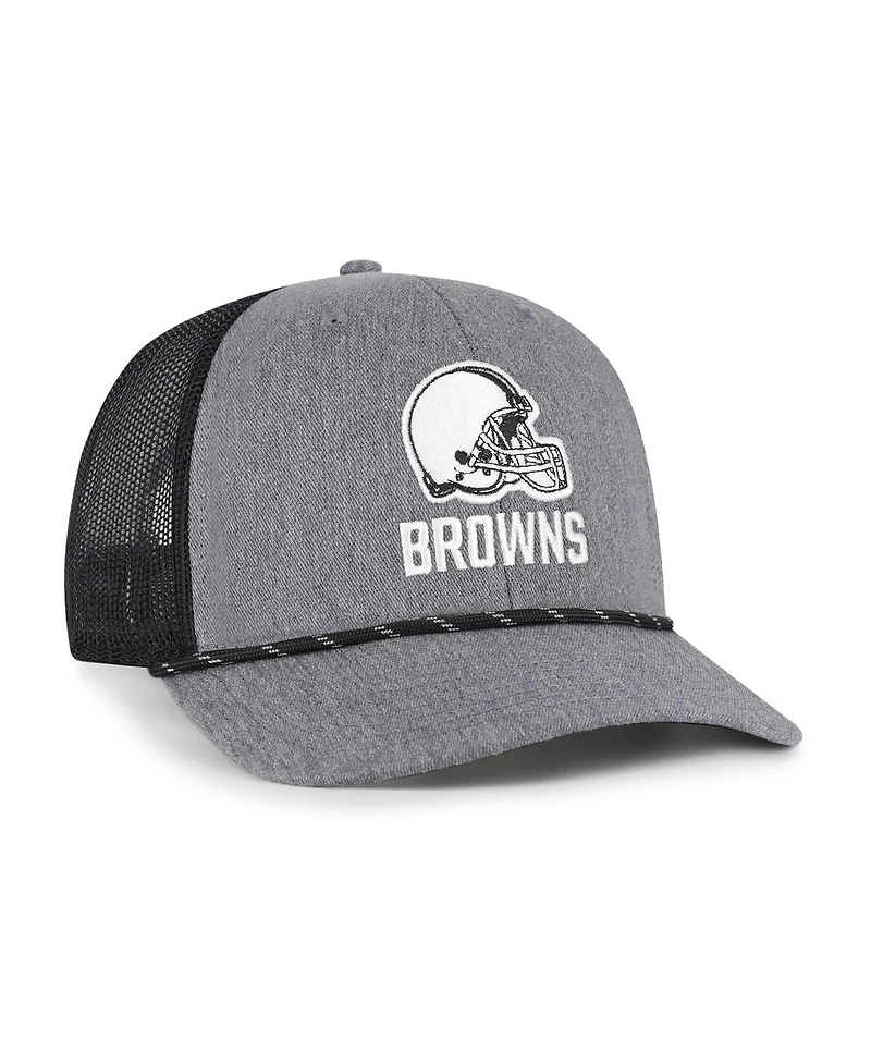 '47 Brand Men's Heather Charcoal Cleveland Browns Carbon Rope Trucker Adjustable Hat