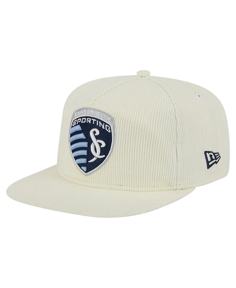 New Era Men's Cream Sporting Kansas City 2025 Kickoff Snapback Golfer Hat
