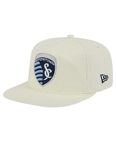 New Era Men's Cream Sporting Kansas City 2025 Kickoff Snapback Golfer Hat