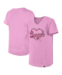 New Era Big Girls Pink Cincinnati Bengals Flip Sequins V-Neck T-Shirt