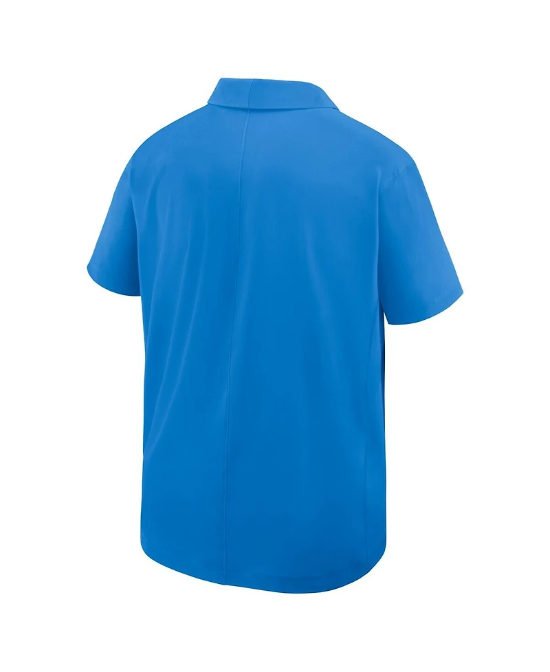 Nike Men's Powder Blue Ole Miss Rebels Woven Dri-fit Polo Shirt
