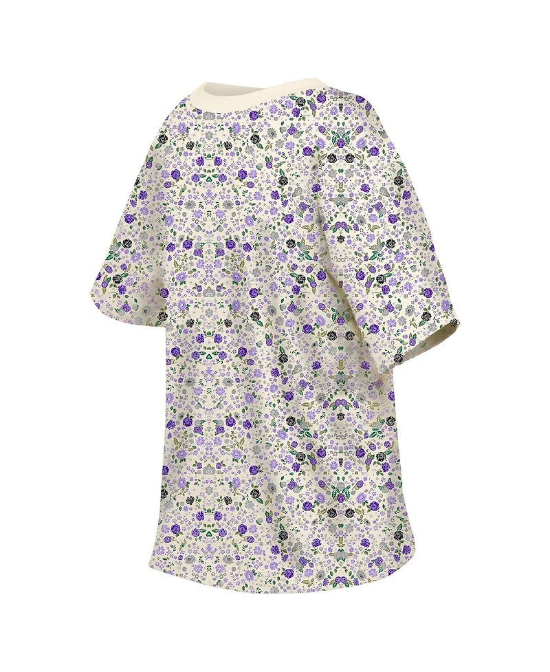 New Era Women's Cream Baltimore Ravens Glam Game Floral T-Shirt