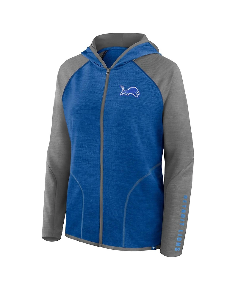 Fanatics Women's Blue Detroit Lions Plus End Around Pass Full-Zip Hoodie