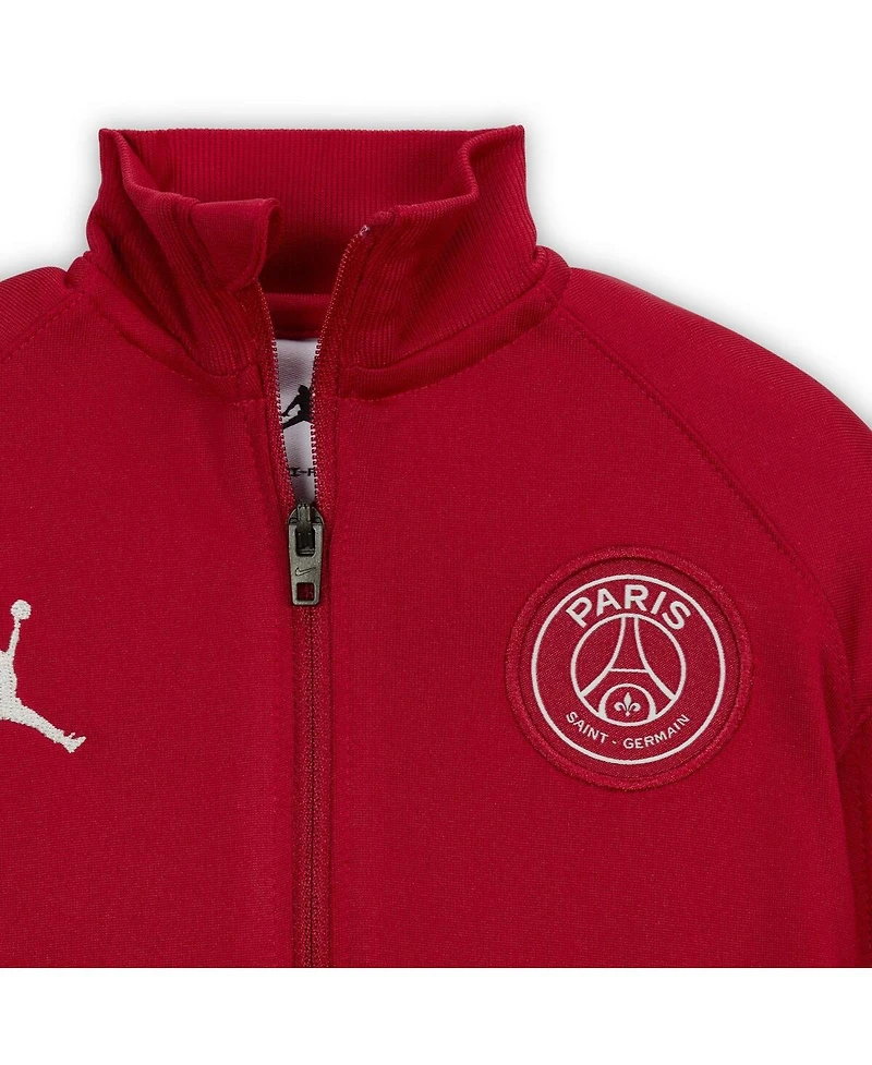 Jordan Baby Boys and Girls 2-Piece Red Paris Saint-Germain 2024/25 Fourth Strike Full-Zip Track Jacket and Pants Set