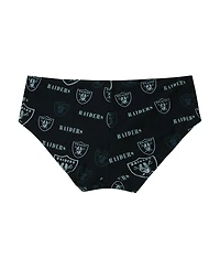 Concepts Sport Women's Black Las Vegas Raiders Mosaic Allover Print Knit Panty