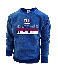 Wes Willy Big Boys and Girls Royal New York Giants Reversible Fleece Pullover Sweatshirt