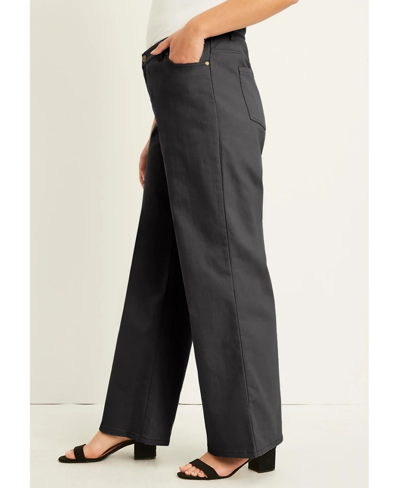 June + Vie Women's Fit Wide-Leg Jeans