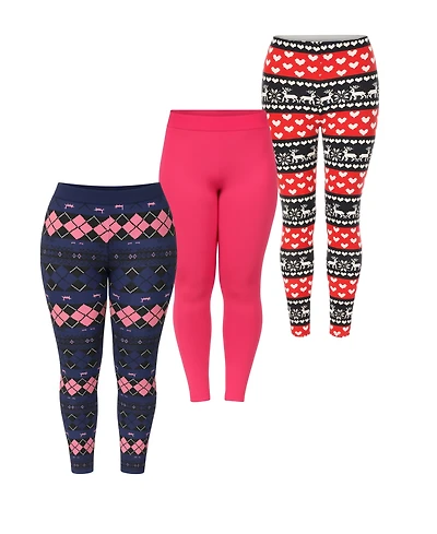 White Mark Plus Holiday Legging Pants