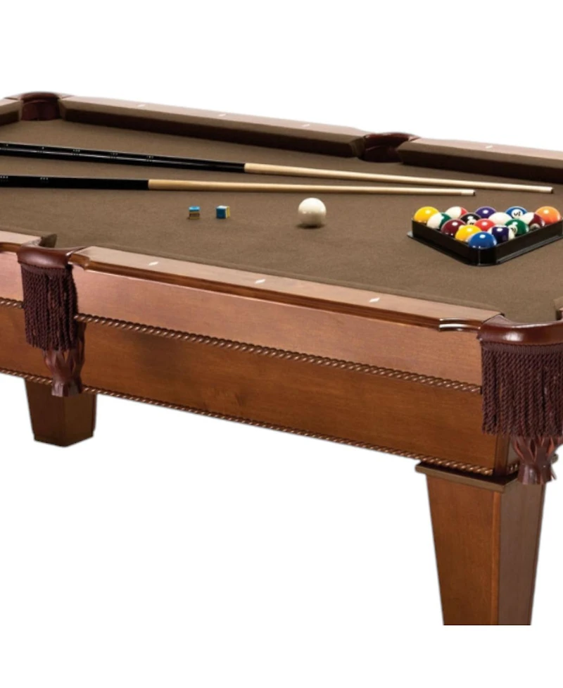 Slickblue Wool Cloth Pool Table with 2 Cues and Billiard Balls for Home or Game Room