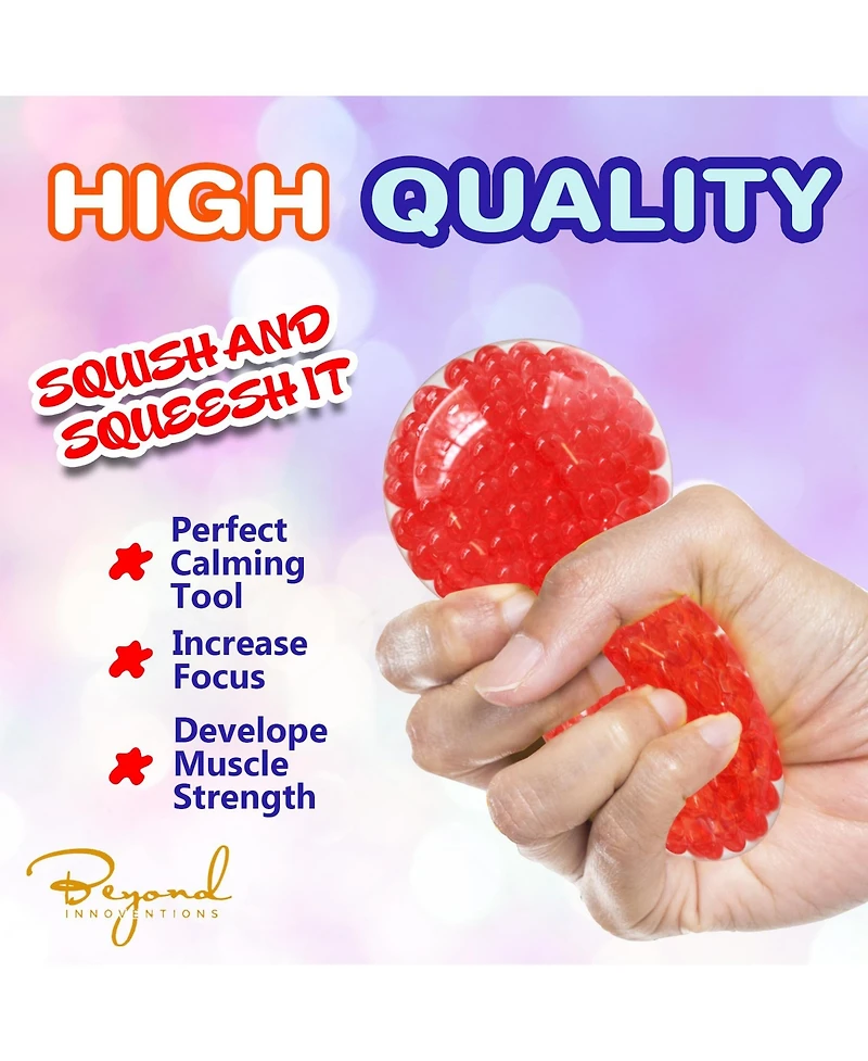 Beyond Innoventions Stress Balls Set – 12 Pack – Fidget Toys for Adults & Kids, Squishy Sensory Balls for Anxiety, Autism, Adhd & Stress