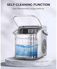 Cowsar Countertop Ice Maker Machine, 8 Ice Cubes in 6 mins, 26lb/Day Ice with 2 Sizes- Portable Mini, Basket/Scoop for Home/Party/Bar