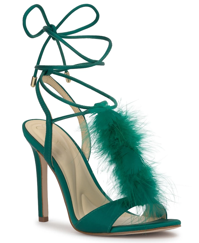 Jessica Simpson Women's Jenzin Feather Wrap Dress Sandals