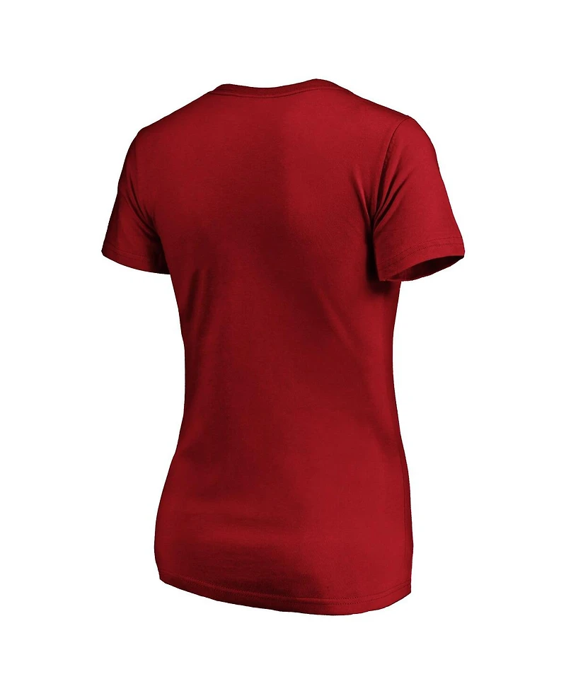 Fanatics Women's Crimson Oklahoma Sooners Official Logo V-Neck T-Shirt